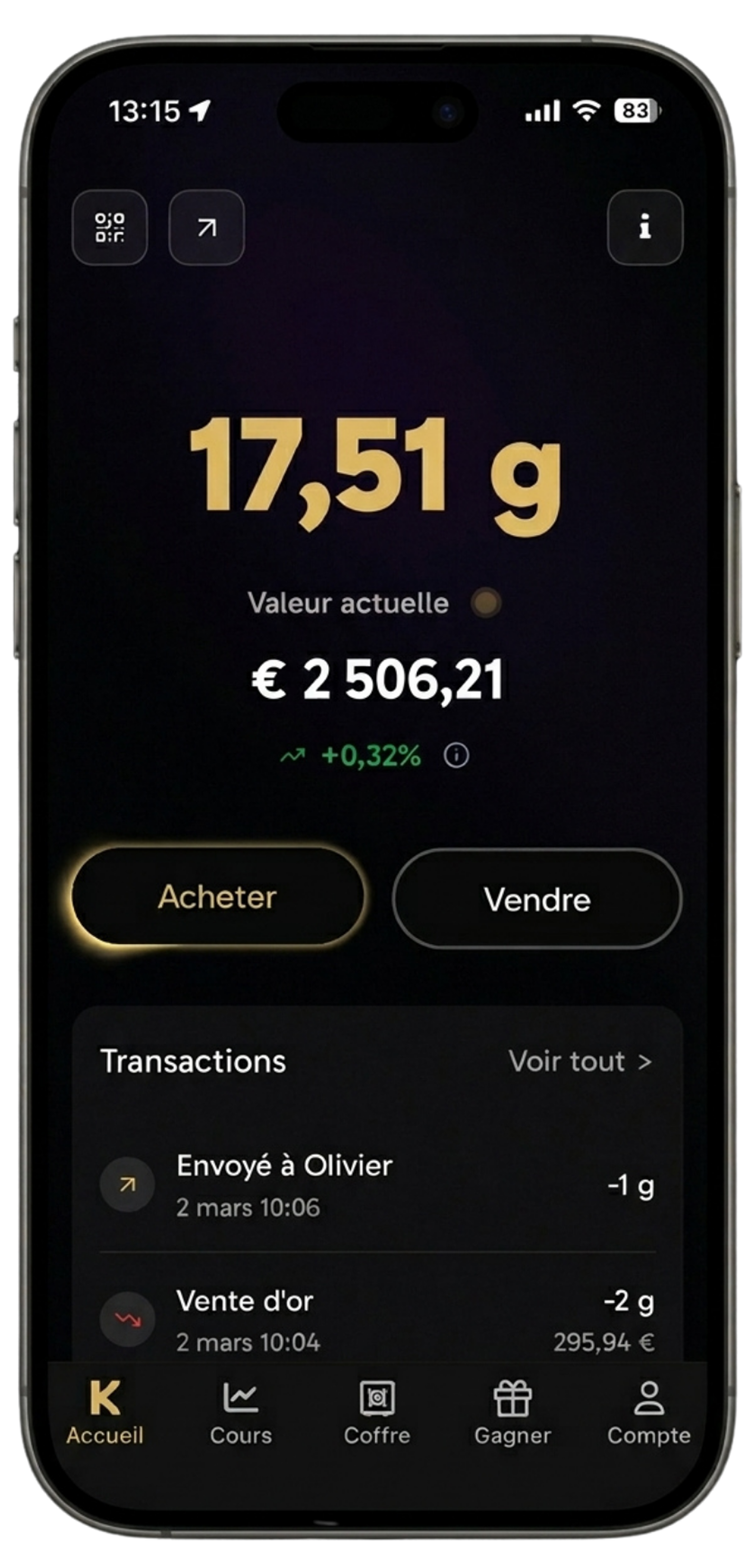 Aperçu de l'application Kara sur iPhone
